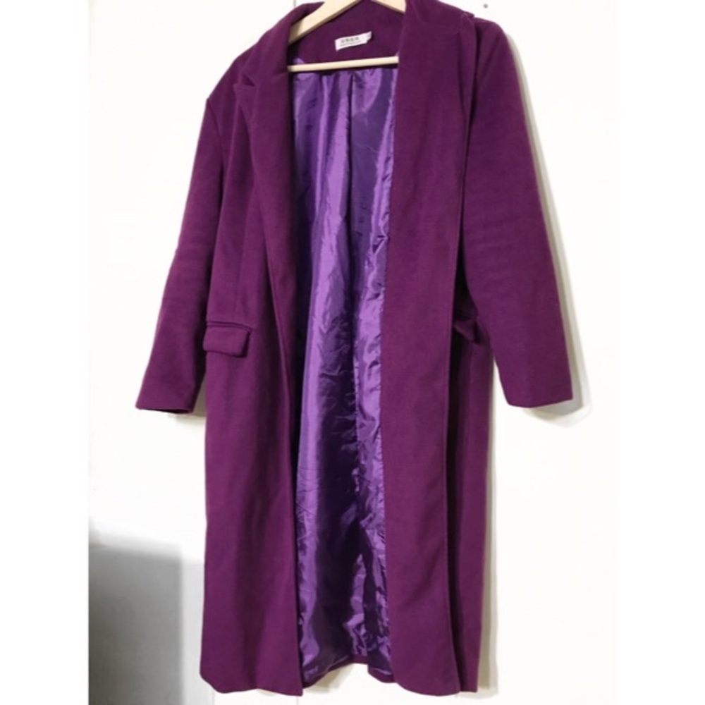 Coat Jacket Long  Pockets Quater Sleeve Polyester